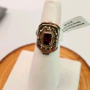 Ancient Sterling Silver Poison Ring Amethyst Stone